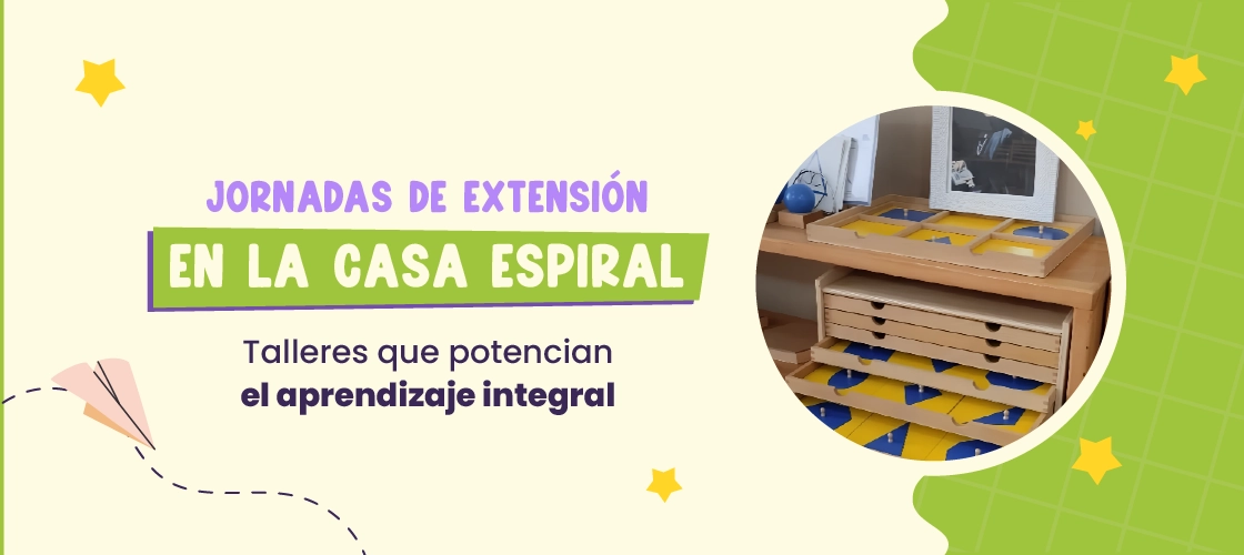 Niños participando en talleres Montessori de música, arte e inglés en La Casa Espiral